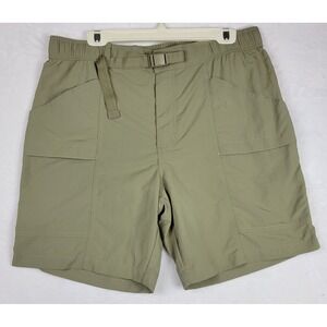 Eddie Bauer Ripstop Tech Shorts Mens Large Aloe Green UPF‎ 50+ Belted NEW